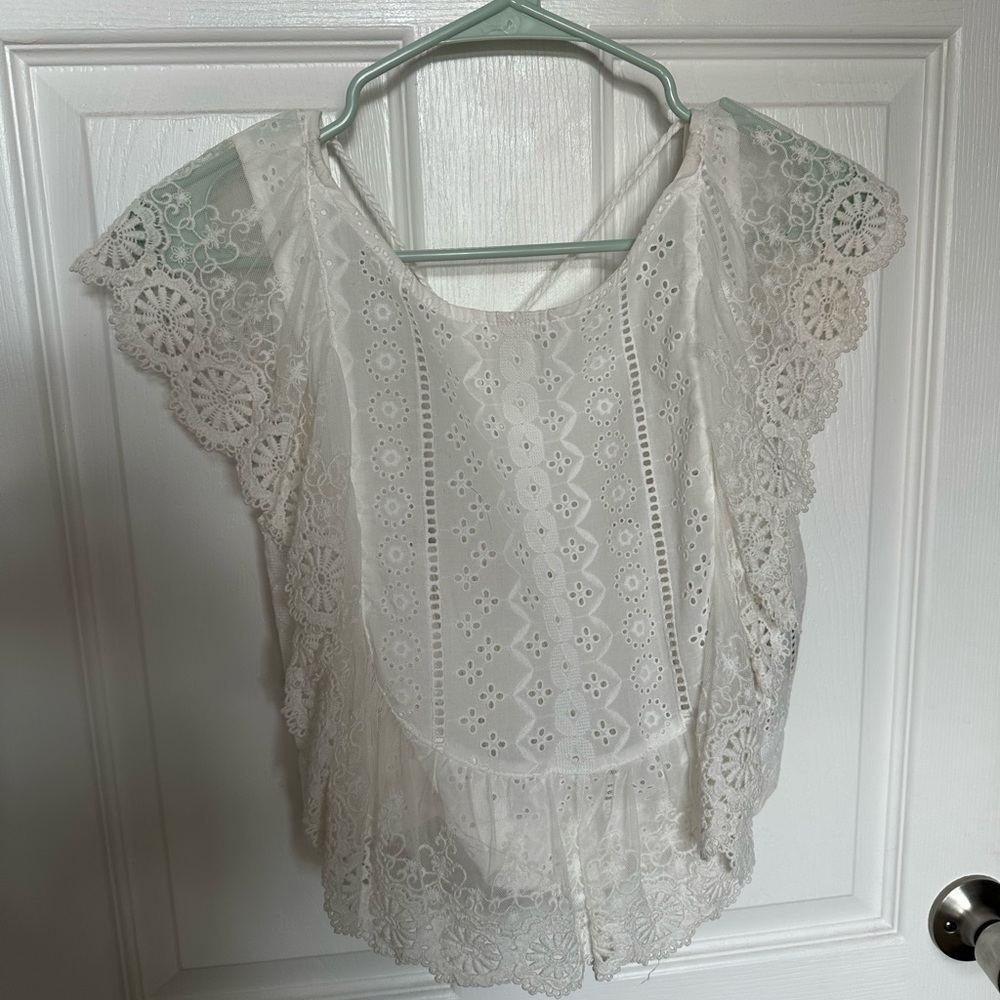 Altar'd State White Lace Blouse